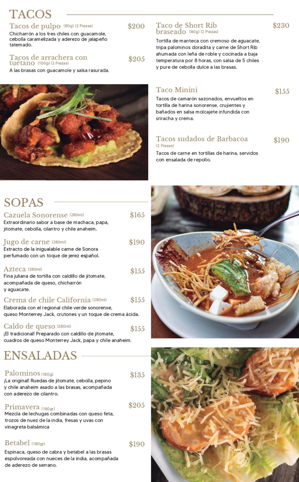 Menú Palmas CDMX – Palominos